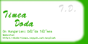 timea doda business card